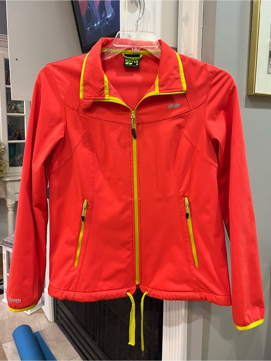 Koppen Jackets & Blazers - Koppen Women’s Athletic Workout Outdoor Training Neon Coral Long Sleeve Jacket